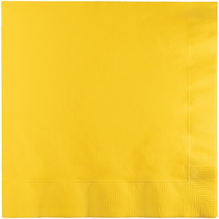 School Bus Yellow Napkins 3 Ply, 6.5, 500PK